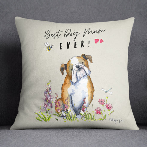 Best Dog Mum Bulldog Cushion